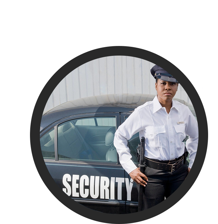 Security Person Standing with car