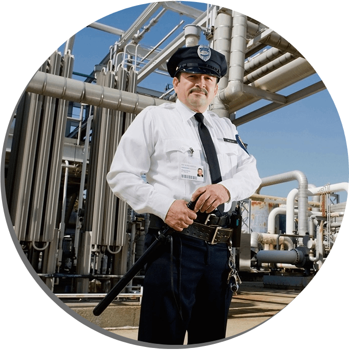 Security Person standing In a Industry